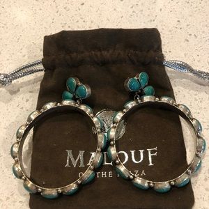 Genuine turquoise hoops.